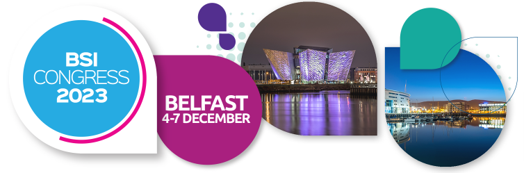 BSI Congress 2023 banner with pictures of Belfast sights